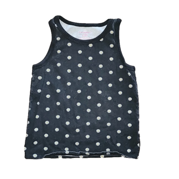 GARANIMALS Black with Daisy Pattern Tank Top - Picture 1 of 3